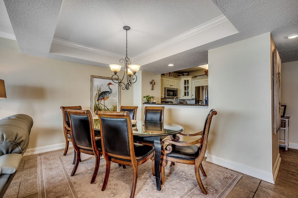 Dining table with seating for six