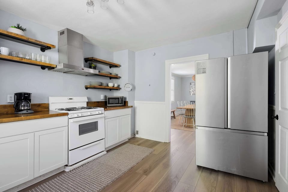 Kitchen with needed cooking supplies 