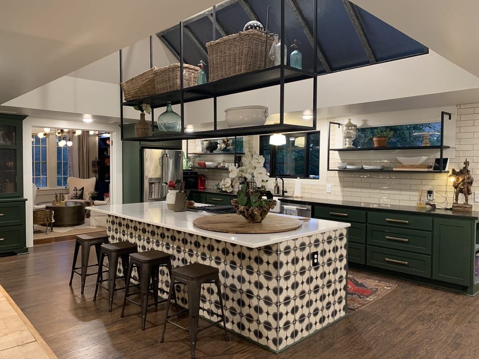 Kitchen bar.  This room used to be a greenhouse nursery for the main house 