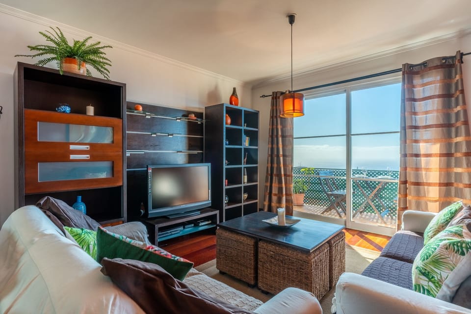 Apartment, 2 Bedrooms, Balcony, Sea View | Living area | Flat-screen TV, DVD player