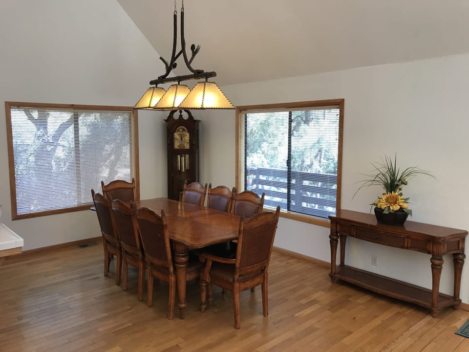 Dining room with beautiful furniture & Grandfather clock