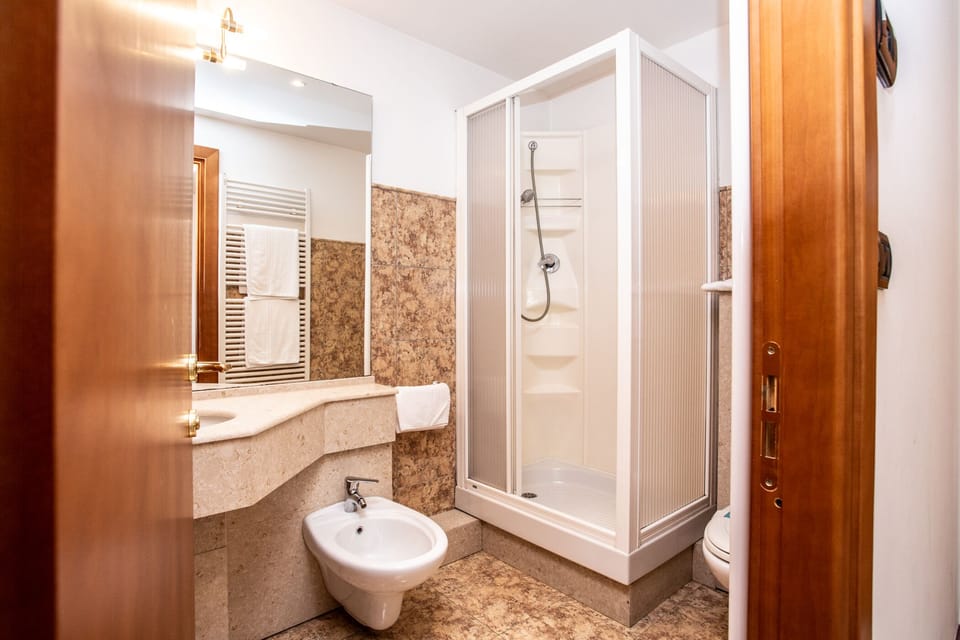 Free toiletries, hair dryer, bidet, towels