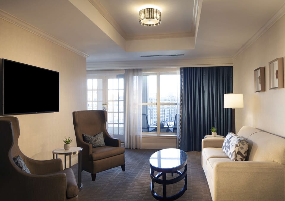 Room, 1 Bedroom, Balcony | Living area | 55-inch flat-screen TV with cable channels, TV, pay movies