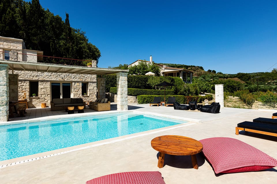 Sophisticated pool surroundings offering a sense of tranquility.