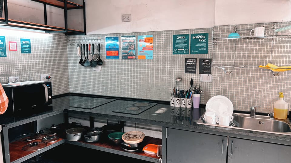 Shared fridge, microwave