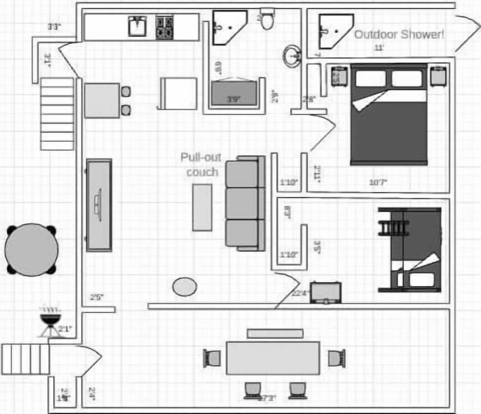 Your cottage's floor plan.