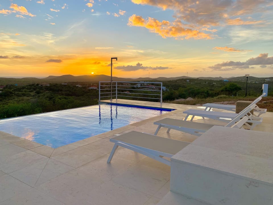 Infinity pool sunset view