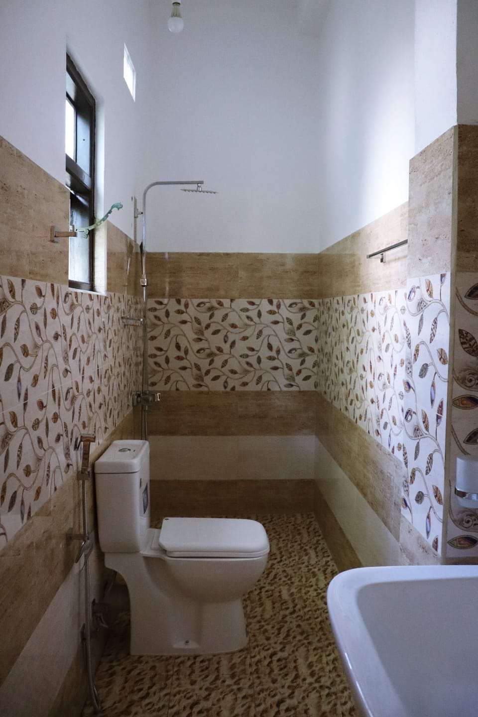 Shower, free toiletries, bidet, towels