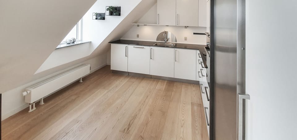 Exclusive Apartment | Private kitchen | Fridge, microwave, oven, stovetop