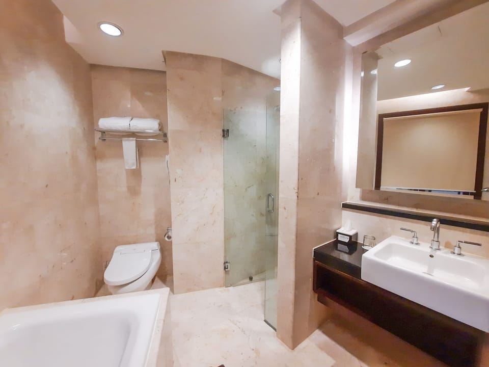 Executive Suite | Bathroom | Free toiletries, slippers, towels