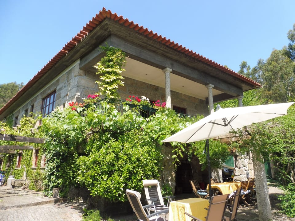 The apartment is almost all the ground floor of the farmhouse. 