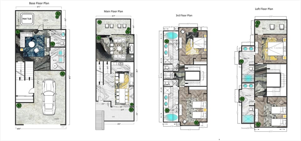 Floor Plan of the 4 Storey Luxury Townhome