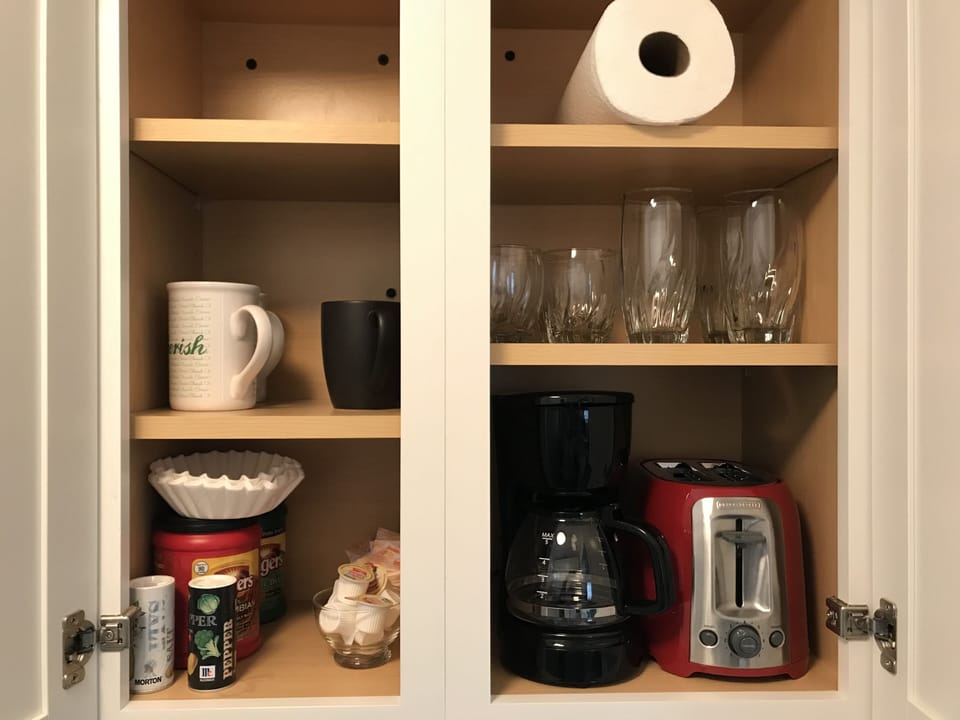 We have coffee, sugar, and cream.