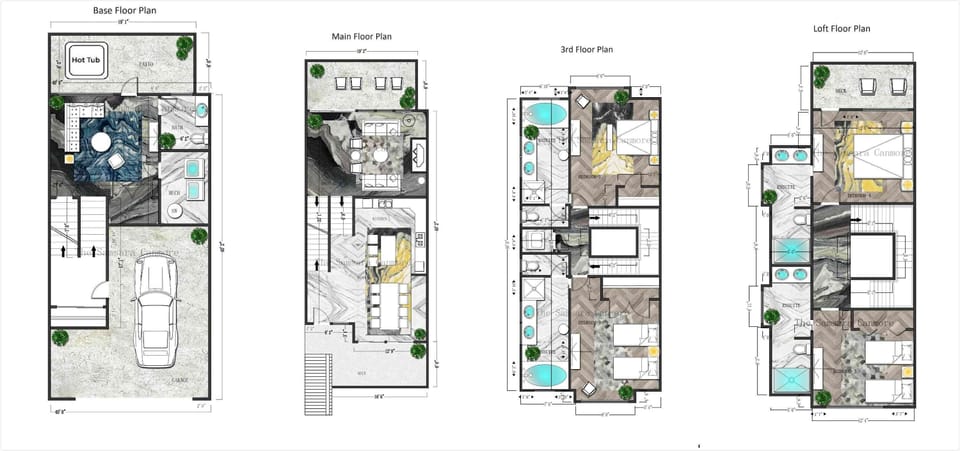 Floor Plan of the 4-Storey Luxury Townhome