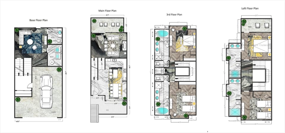Floor Plan of the 4-Storey Panomara Mountain View Luxury Townhome
