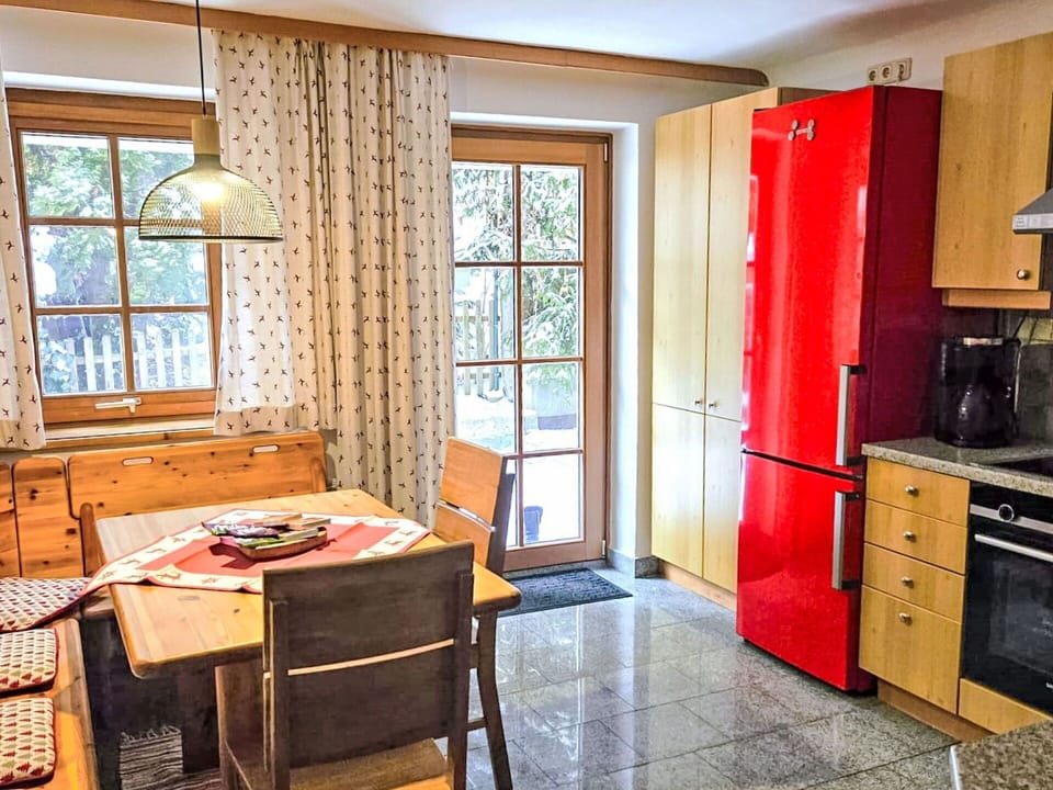 Furniture, Flooring, Interior Design, Floor, Wood, Kitchen, Ceiling, Countertop, Kitchen Appliance, Room