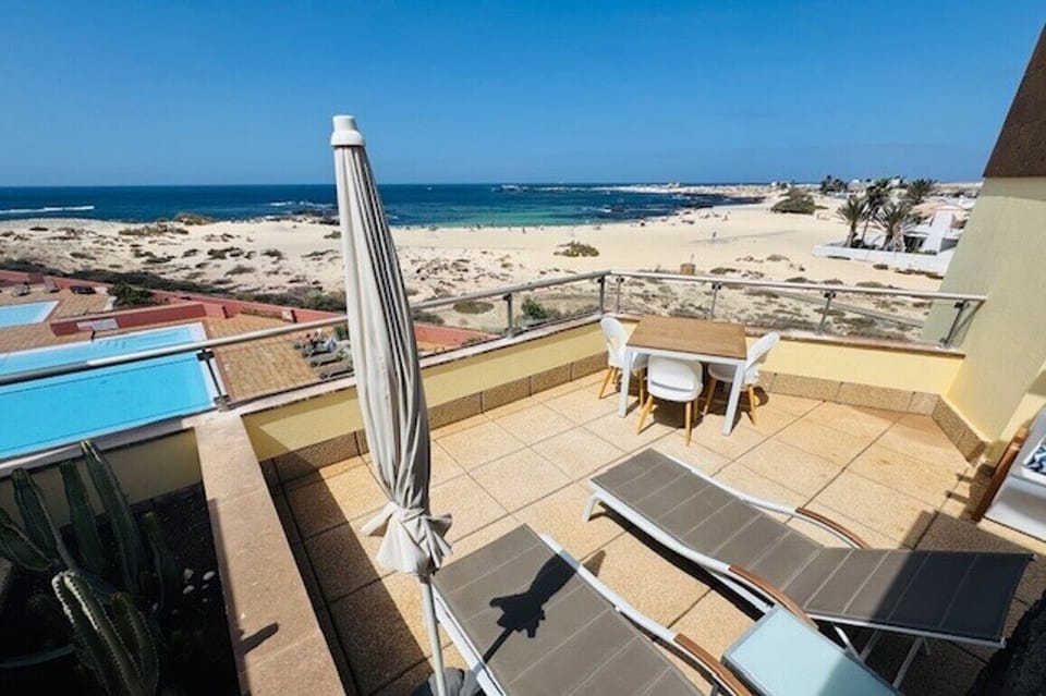 stunning beach and ocean view from the terrace