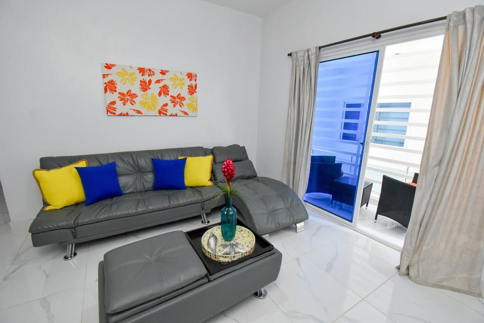Living room with balcony