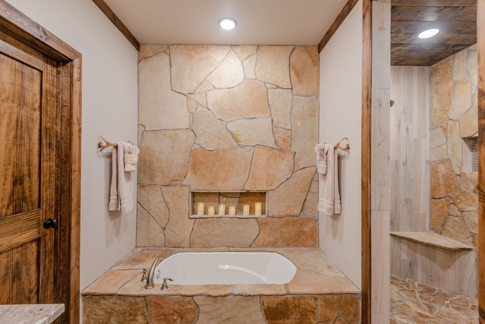 soak away the stress in a luxurious master bathroom