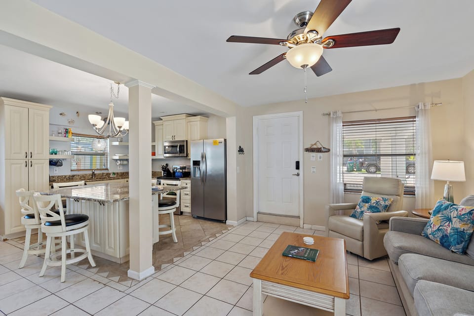 Spacious studio with full kitchen, living area, and dining area! 