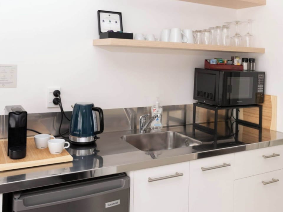 1 Bedroom Apartment | Private kitchen | Espresso maker, mini-fridge, microwave, electric kettle