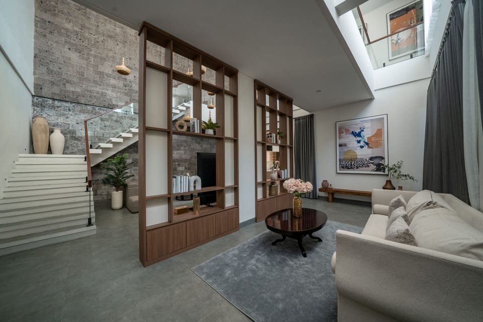 Four Bedroom Private Pool Family Villa - Beer Included | Living area | 29-inch TV with cable channels
