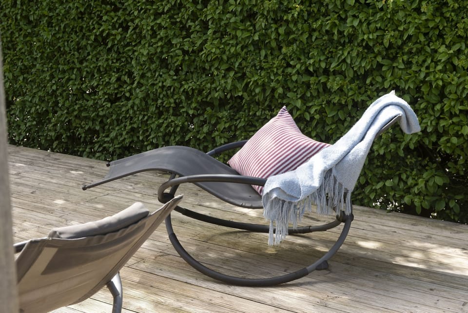 Sun loungers on decking - Diamond Lodge, Strawberryfield Park