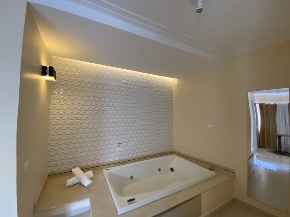 Presidential Studio Suite | Bathroom | Designer toiletries, hair dryer, towels