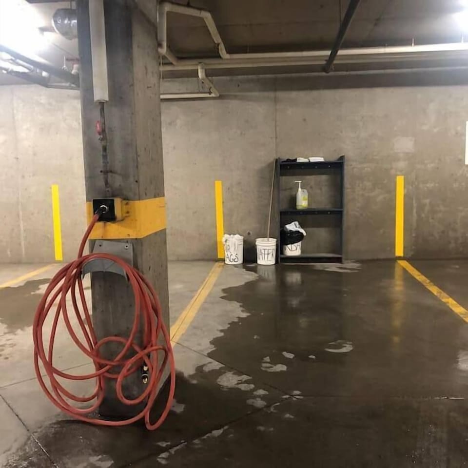 Take advantage of the free car wash station in the underground parkade