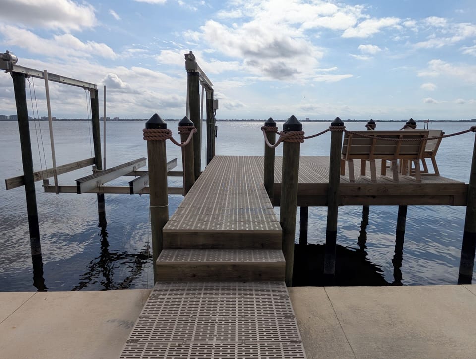 A brand new dock was built after the most recent hurricane
