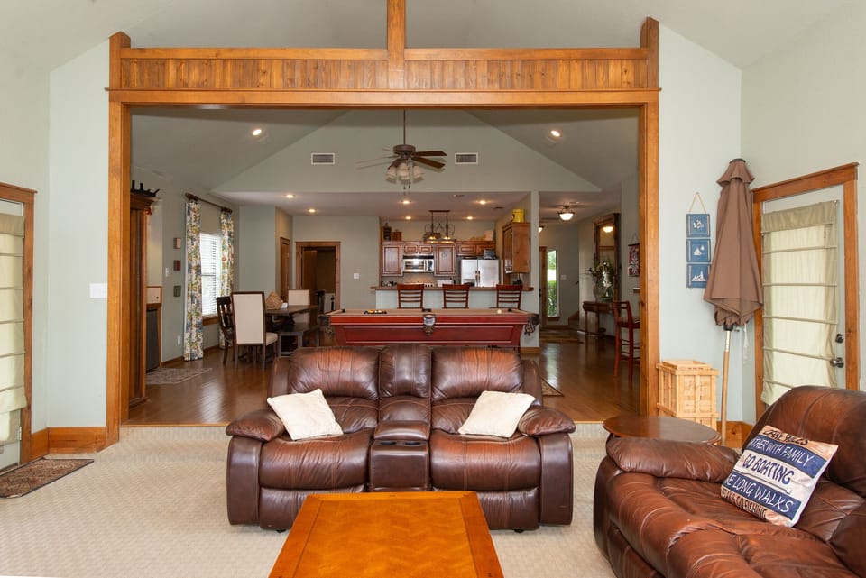 Open concept means there is plenty of room for everyone to hang out together.