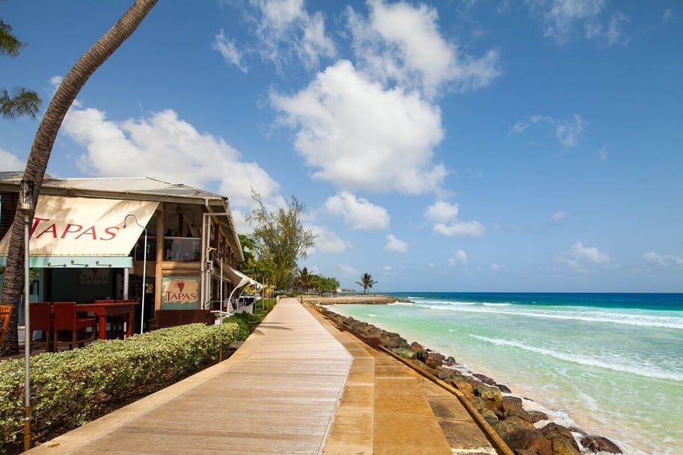 The amazing boardwalk across the street provides access to the beach and dining options