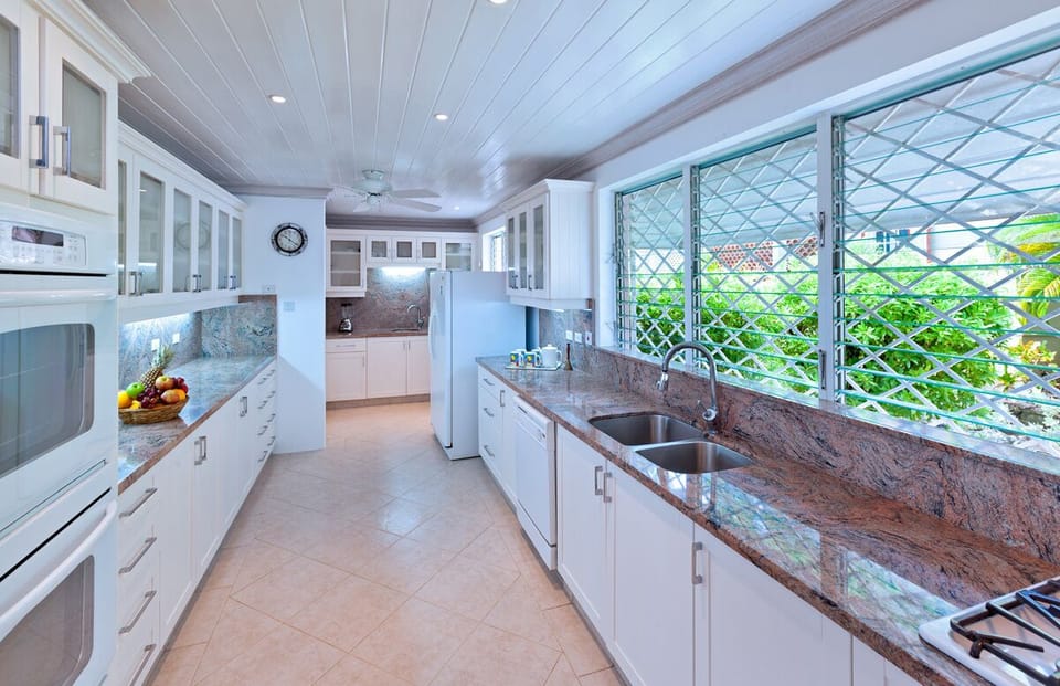 Galley style fully outfitted kitchen