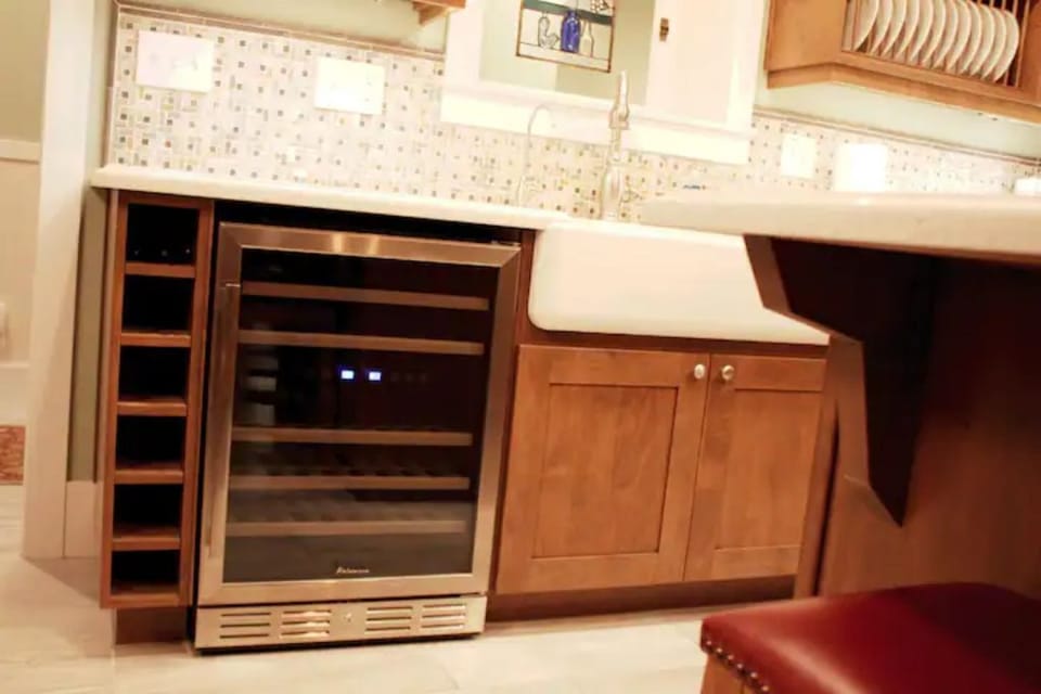 Dual-temp wine cooler to store your wine from local wine tasting!