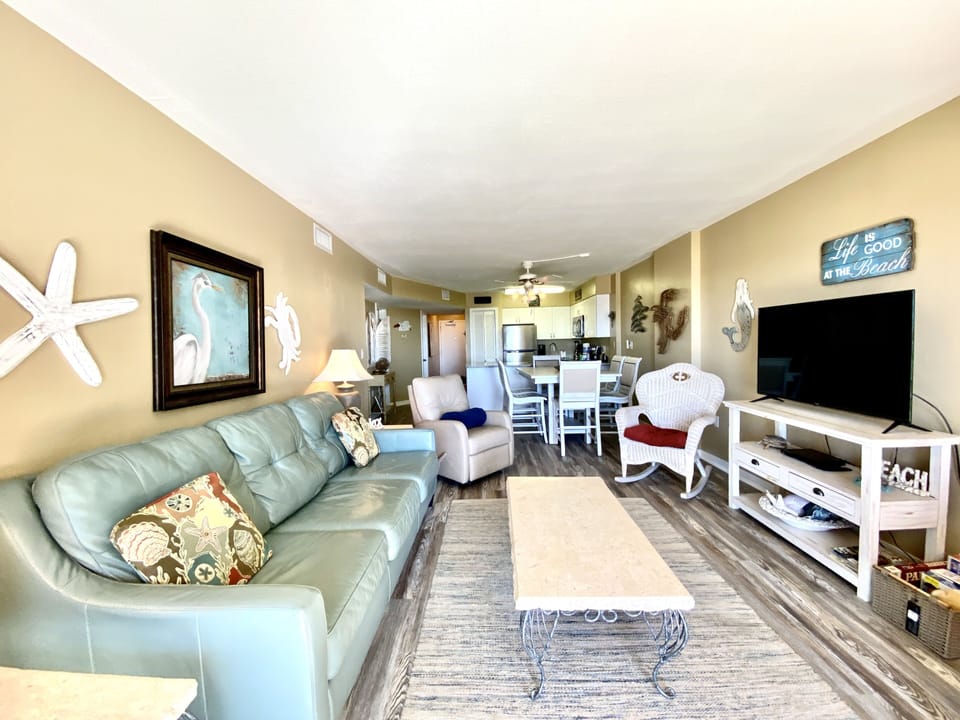 Condo, 2 Bedrooms, Balcony, Beachfront (6304) | Living area | Flat-screen TV