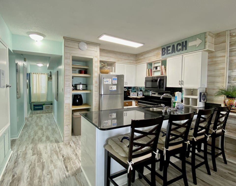 Condo, 3 Bedrooms, Balcony, Beachfront (6412) | Private kitchen | Coffee/tea maker, full-size fridge, microwave, oven
