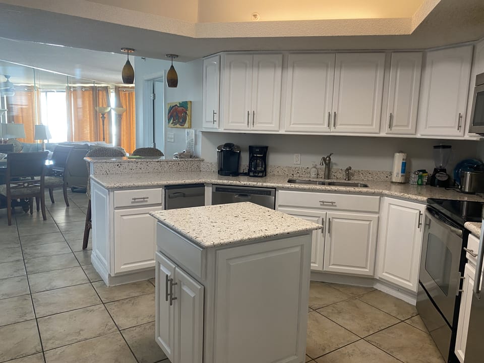 Condo, 3 Bedrooms, Balcony, Beachfront (703B) | Private kitchen | Full-size fridge, microwave, oven, stovetop