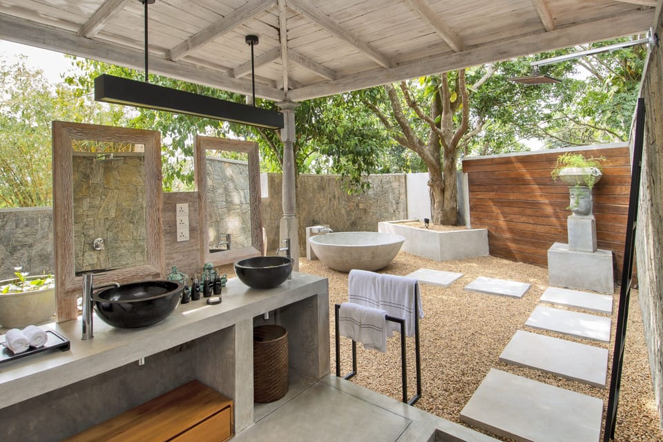 Two Bedroom Colonial Villa with Pool | Bathroom | Designer toiletries, hair dryer, bathrobes, slippers