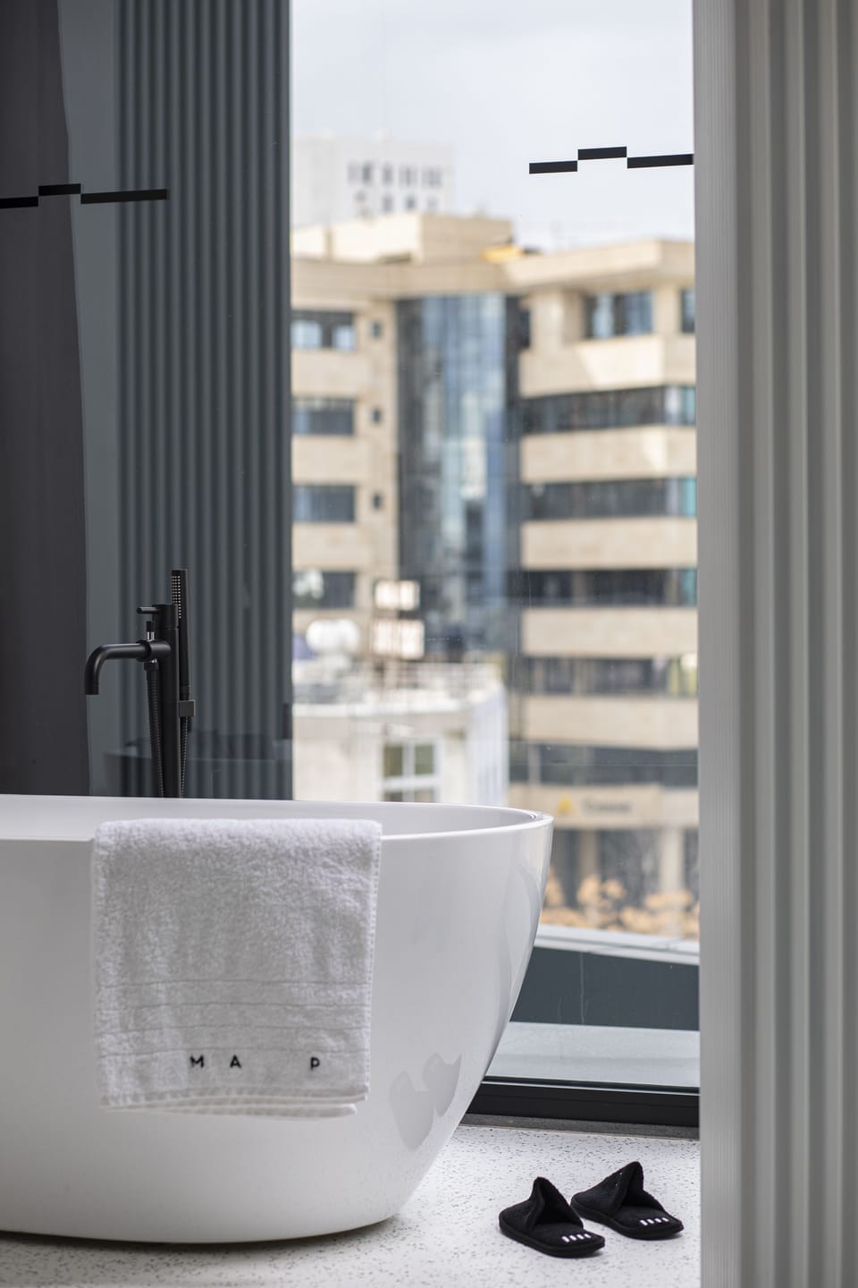 MAP Suites | Bathroom | Shower, rainfall showerhead, designer toiletries, hair dryer