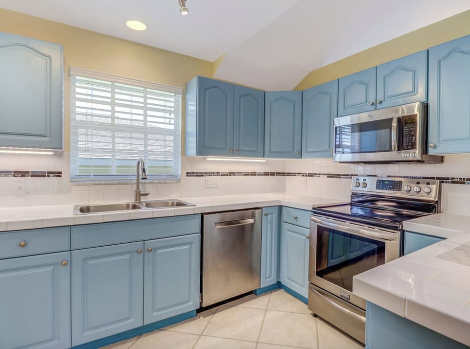 Kitchen with induction stove.