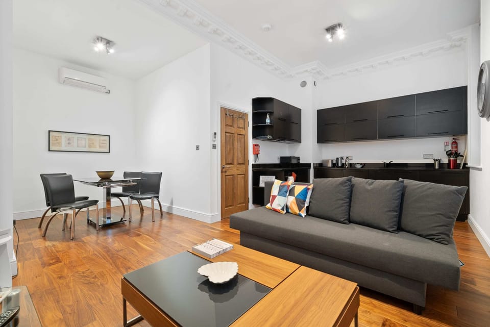 Living space with high ceilings