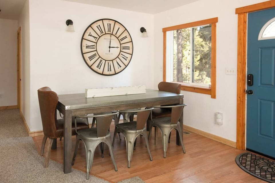 Modern dining table and open dining space for 8.