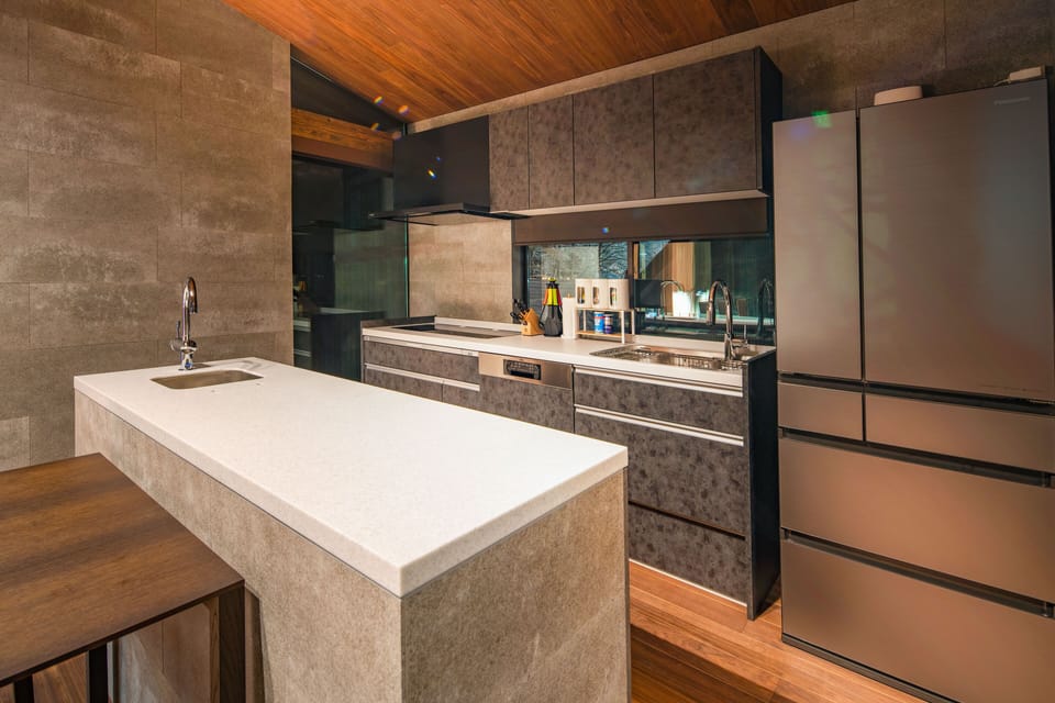 Luxury Chalet, 3 Bedrooms, Hot Tub, Mountain View | Private kitchen | Fridge, microwave, dishwasher, electric kettle
