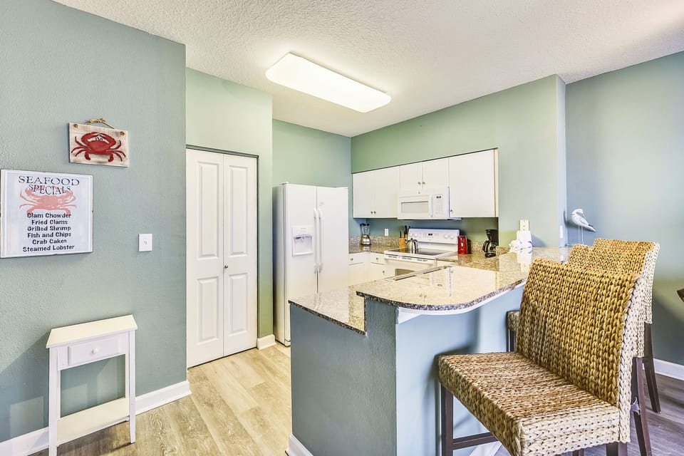 Full Size Kitchen with Bar Seating