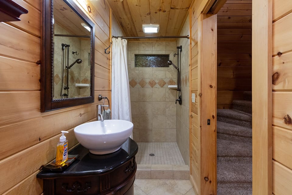 lower level full bath has shower only