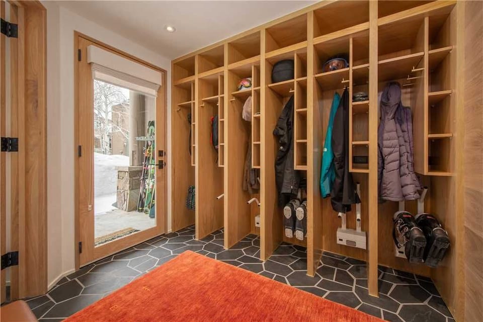 Lower Level Mud Room with Ski Lockers and Boot Dryers