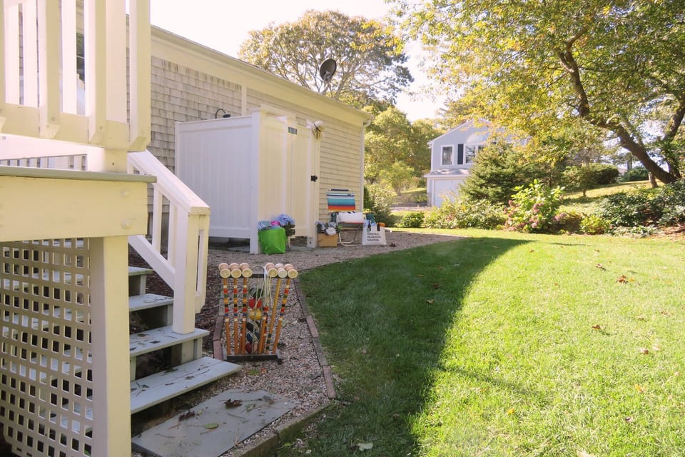 Back yard with steps to the deck 
30 Chatham Crest Drive Chatham Cape Cod - New England Vacation Rentals