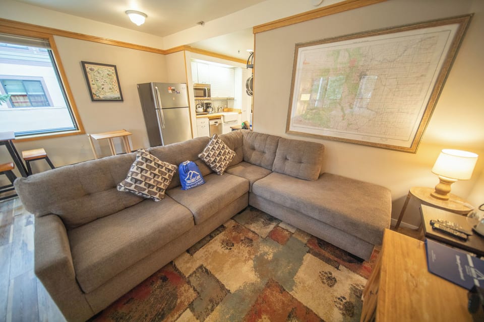 Relax on the cozy sectional sofa