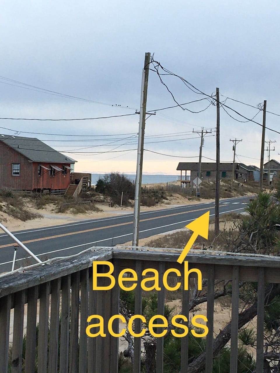 Convenient access to pedestrian walkway located a few cottages south.