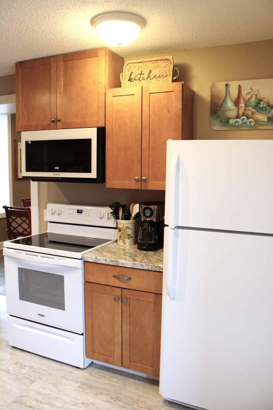 Fully stocked kitchen for all your cooking and baking needs. 